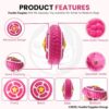 816-r8M6MaL._SL1500_.jpg Foodie Puppies Interactive Non-Toxic Soft Latex Squeaky Chew Toy for Small to Medium Dogs (Pink Pie - Large) | Chewing, Floating, Training, and Bouncing | Reduce Separation Anxiety