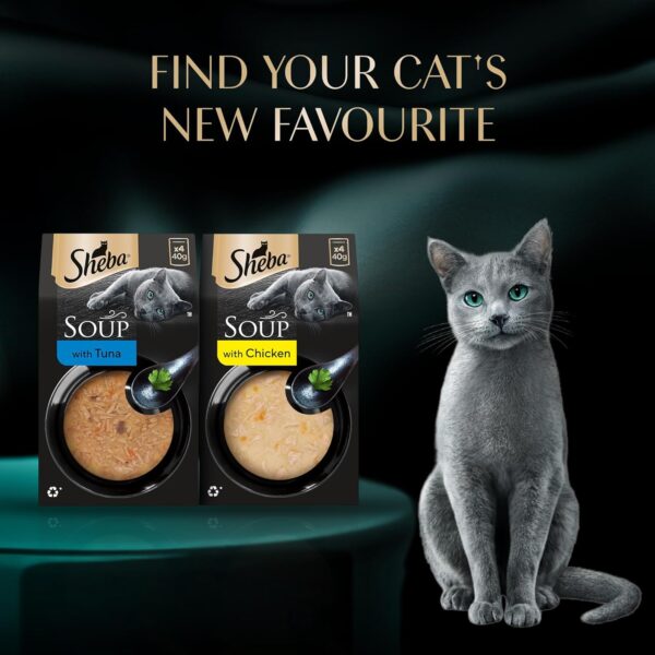 816HEw3kNEL._SL1500_.jpg Sheba Soup with Chicken Adult Wet Cat Food, 160g (4 x 40g), Finely Sliced Pieces of Chicken in Smooth, Silky and Velvety Broth