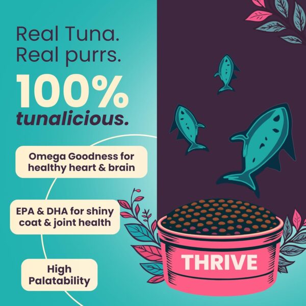 Thrive - Bark Out Loud Real Tuna Fish Dry Cat Food | Antioxidants, Omega, Multivitamins | Yucca for Digestion 1.8 Kg