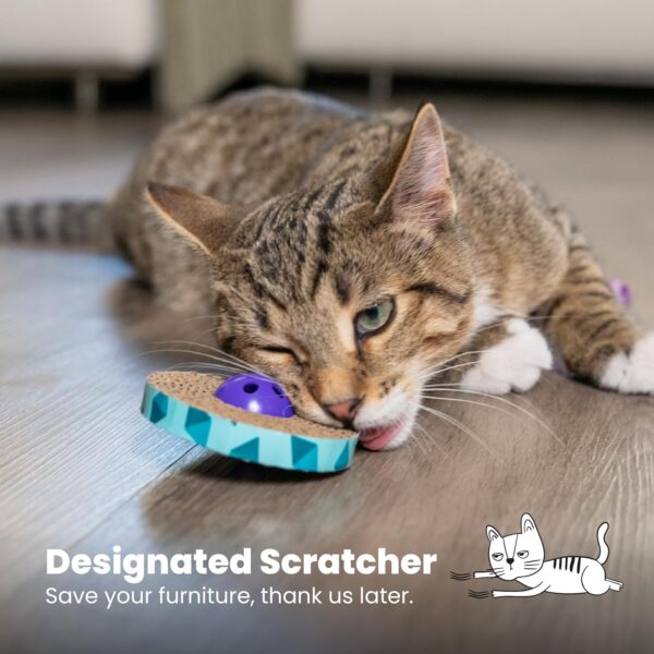 Petstages 701 Spin and Scratch Cat Catnip Toss and Bat Toy
