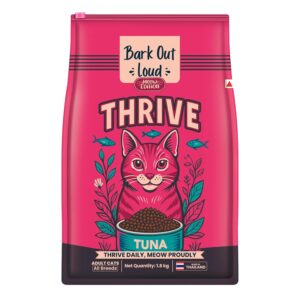Thrive - Bark Out Loud Real Tuna Fish Dry Cat Thrive - Bark Out Loud Real Tuna Fish Dry Cat Food | Antioxidants, Omega, Multivitamins | Yucca for Digestion 1.8 Kg