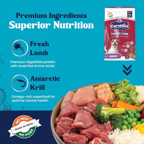 817XJ68VNOL._SL1500_.jpg Fresh Lamb Adult Dry Dog Food 1 Kg | Natural Ingredients for Optimal Skin & Coat Health | Highly Palatable | Tailored, Premium Nutrition for Small Dogs
