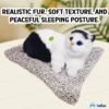 FunBlast Cute Cat Plush Toy with Meow Sound, Toy Accessories for Car Dashboard & Home Décor, Gift for Kids, Realistic Cat Pet Toys with Bed (Black+White)