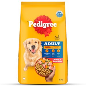 Pedigree Adult Dry Dog Food, Chicken & Vegetables, 10 kg, Pedigree Adult Dry Dog Food, Chicken & Vegetables, 10 kg, Contains 37 Essential Nutrients, 100% Complete & Balanced Food for Adult Dogs