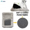 FunBlast Cute Cat Plush Toy with Meow Sound, Toy Accessories for Car Dashboard & Home Décor, Gift for Kids, Realistic Cat Pet Toys with Bed (Black+White)