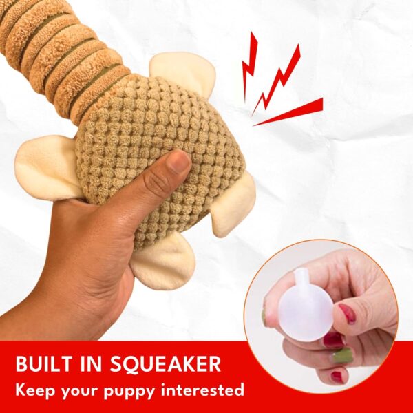 Dog Toy with Sound - Plush Chew & Squeaker & Crinkle Toy - Interactive Chew Toy - Non-Toxic Play Dog Toy - Small Medium & Large Dogs - Long Neck Toys for Dogs (Long Neck Bear (Brown))