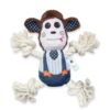 Foodie Puppies Monkey Crinkle Paper Rope Plush Toy for Dogs | Non-Toxic, Soft, Stuffed Interactive Cute Squeaky, Teething Rope Dog Toys | Plush Dog Toys for Small to Medium Dogs