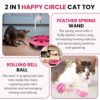 Foodie Puppies Cat Happy Circle with Ball Bell and Feather Mouse Attached for Cats and Kittens (Color May Vary) | Interactive Fun Toy for Exercise and Physical Health of Cats & Kittens (Happy Circle)