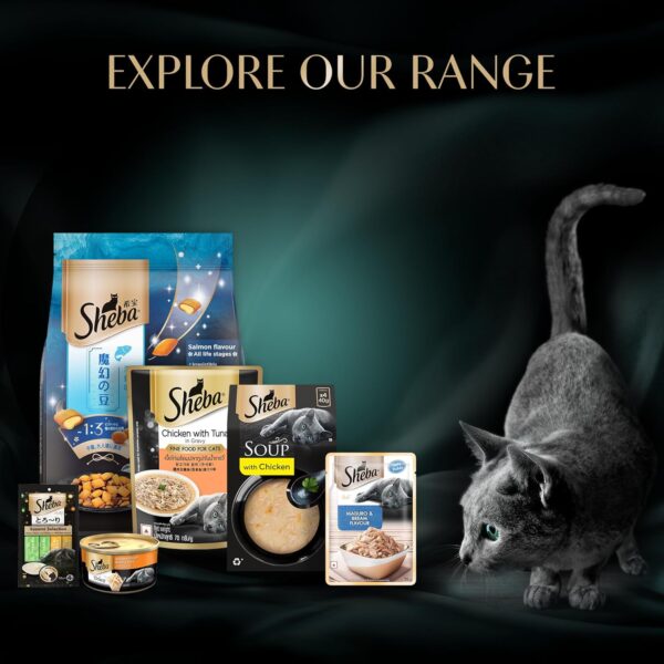 81C91OrFDkL._SL1500_.jpg Sheba Soup with Tuna Adult Wet Cat Food, 160g (4 x 40g), Finely Sliced Pieces of Tuna in Smooth, Silky and Velvety Broth
