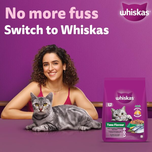 81CbOcHADZL._SL1500_.jpg Whiskas Adult (1+ Years) Dry Cat Food, Tuna Flavour, 3 kg, Contains 41 Essential Nutrients, Complete & Balanced Nutrition for Adult Cats