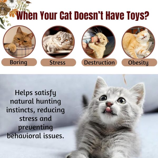 Foodie Puppies Interactive Plastic Cat Teaser Stick with Woolly Furry Tail Attachment Toy for Cats and Kittens | Indoor and Outdoor Play & Exercise | Size: 41cm