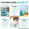 Foodie Puppies Interactive Tower of Tracks Toy for Cats and Kittens (3 Layer Feather Toy) Game Entertainment Circular Training Amusement Plate with Colorful Balls for Cats & Kittens