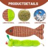 Catnip Toys for Cats, 2PCS Kitten Toys with Catnip, Catnips Cat Toys for Indoor Cats & Kittens, Interactive Plush Caterpillar & Fish, Teething Relief & Boredom Buster, Natural Catnips Attraction