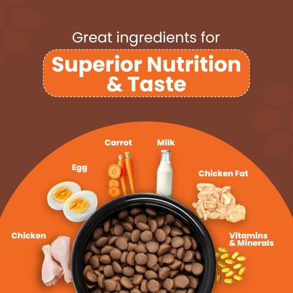 81F4UPLXK2L._SL1500_.jpg Dry Dog Food Puppy 1kg | High Protein Chicken, Rice, Egg, Milk | 39 Essential Nutrients | Healthy Skin Shiny Coat, Strong Bone & Muscles | Complete Balanced Pure Pet Food for Pedigree Dogs