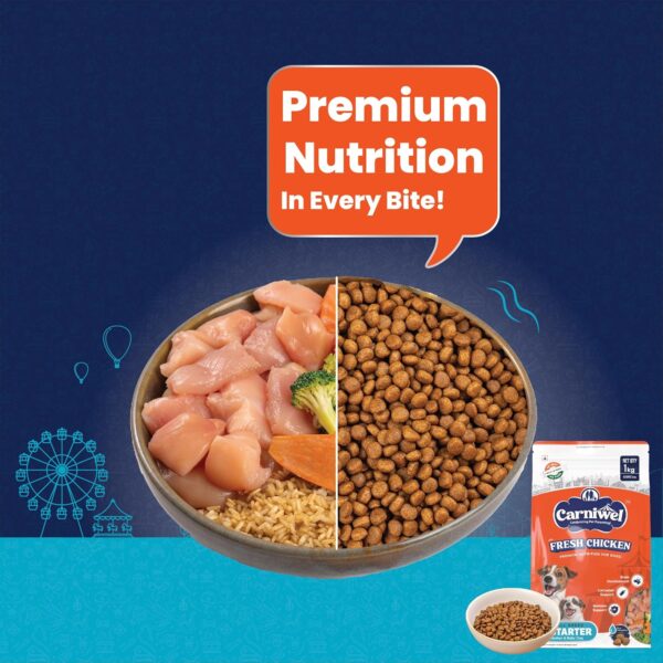 Fresh Chicken Starter Dry Dog Food 1Kg for Small Dogs | Premium Nutrition | Natural Ingredients for Easy Weaning | GMO-Free | Highly Palatable | Immune & Lactation Support