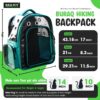 Buraq Breathable Design Pet Carrier Backpack for Hot Weather Travel, Hiking, Ventilated, Touring, Airline-Approved, Sturdy Base cat Bag for Cats Kitten Puppy (Black, Transpicuous See-Through)