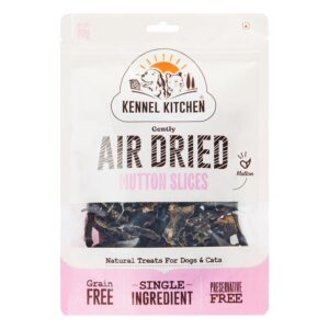 Kennel Kitchen Air Dried Dog Treats | Mutton Slices | Kennel Kitchen Air Dried Dog Treats | Mutton Slices | 70g (Pack of 1) | Grain Free Natural Treats | Single Ingredient | Preservative Free