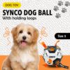 Synco Dog Football Black & White with Orange Holding Loops | Dog Balls for Large Breed | Pet Toys for Dogs | Dog Ball for Adult Dogs | Rubber Pet Balls | Suitable for All Dog Breeds & Sizes | Size- 3