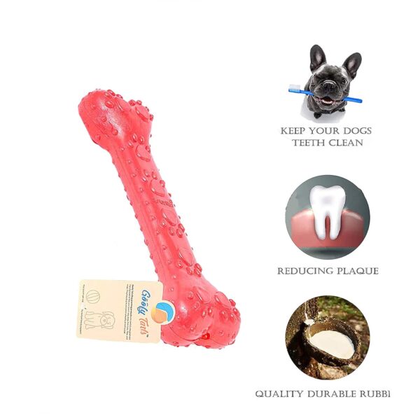 Goofy Tails 4 Rubber Chew Toy Combo for Dogs, Flavoured Bone, Hole Ball, Spike Ball and Trio Ring for Dog
