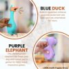 Foodie Puppies Latex Squeaky Dog Toys Combo - (Purple Elephant and Blue Duck) Animal Design, Fetch & Chew Safe Play Toy | Suitable for Cats, Kitten, Small to Medium Dogs & Puppies