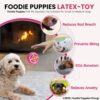 81JkRaLuWuL._SL1500_.jpg Foodie Puppies Interactive Non-Toxic Soft Latex Squeaky Chew Toy for Small to Medium Dogs (Pink Pie - Large) | Chewing, Floating, Training, and Bouncing | Reduce Separation Anxiety