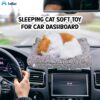 FunBlast Cute Sleeping Cat Plush Toy with Meow Sound, Gift for Kids, Toy Accessories for Car Dashboard (Brown-2)