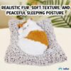 FunBlast Cute Sleeping Cat Plush Toy with Meow Sound, Gift for Kids, Toy Accessories for Car Dashboard (Brown-2)