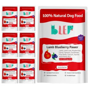BLEP Lamb Blueberry Pawer 700g (7 Pack of 100g) - Complete Meal for Adult & Puppy|Lamb Liver& Fresh Vegetables|Grain Free, High Protein, Easily Digestible, Zero Preservatives|Human Grade|(Wet)