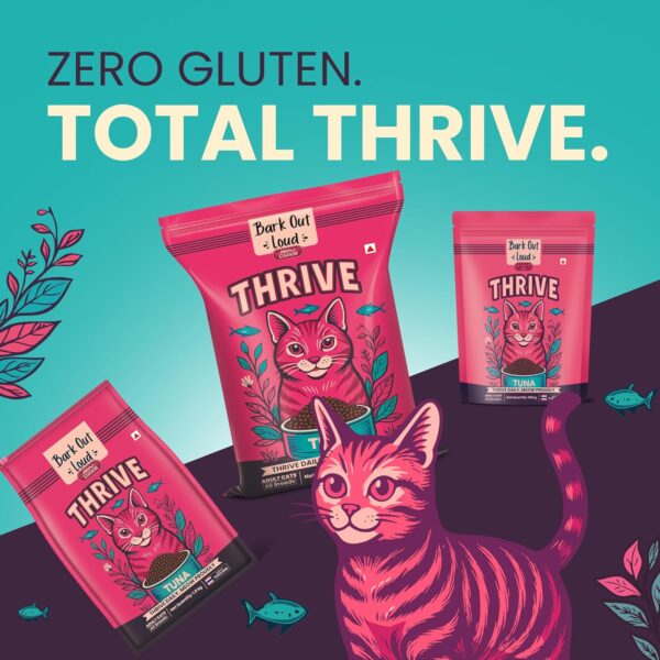 Thrive - Bark Out Loud Real Tuna Fish Dry Cat Food | Antioxidants, Omega, Multivitamins | Yucca for Digestion 1.8 Kg