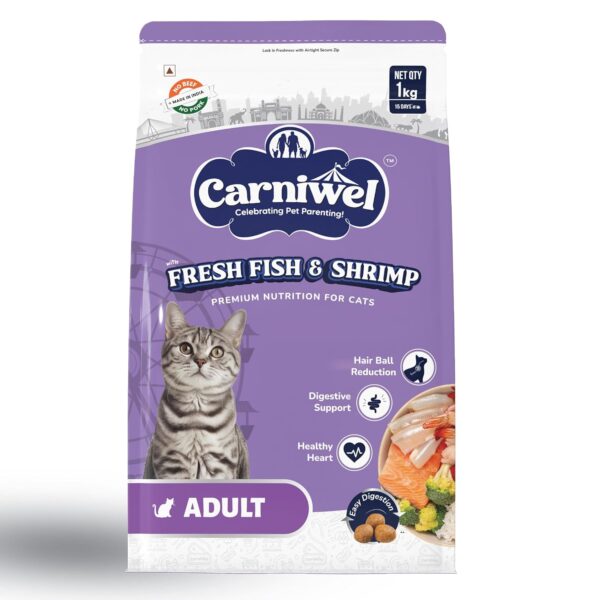 Fresh Fish & Shrimp Adult Dry Cat Food 1 Kg Fresh Fish & Shrimp Adult Dry Cat Food 1 Kg | Fresh & Natural Ingredients | Highly Palatable | Supports Healthy Skin & Glossy Coat | Premium Nutrition for Adult Cats