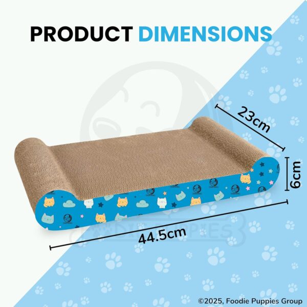 Foodie Puppies 2-in-1 Reversible Cat Scratcher Pad with Catnip for Cats & Kittens, (Couch Scratcher) | Durable Corrugated Cardboard Cat Scratching Board | Scratch Pad Furniture Protection, Play & Rest