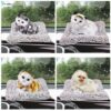 FunBlast Cute Cat Plush Toy with Meow Sound, Toy Accessories for Car Dashboard & Home Décor, Gift for Kids, Realistic Cat Pet Toys with Bed
