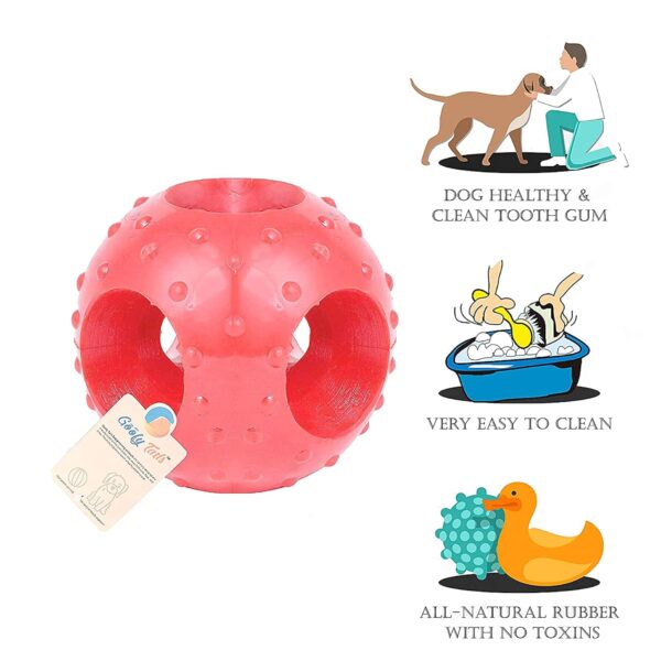 Goofy Tails 4 Rubber Chew Toy Combo for Dogs, Flavoured Bone, Hole Ball, Spike Ball and Trio Ring for Dog
