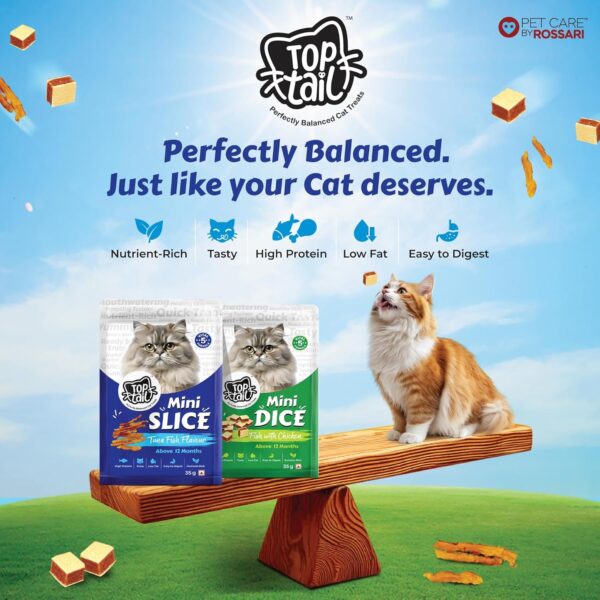 81QoFmt0TL._SL1500_.jpg 12 Month Snack Cat Food Mini Slice Tuna Fish Flavour | Protein-Rich Chicken & Fish Blend | Healthy Weight Maintenance Treat for Adult Cats | Snack for Cat Easy to Digest | 35g Pack of 1