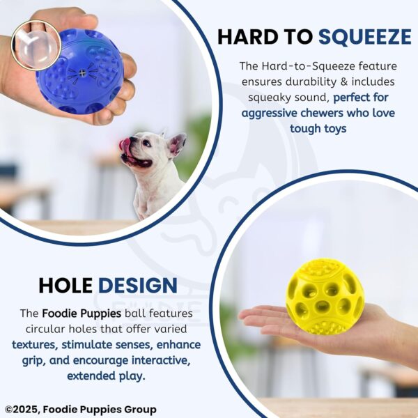 81T5s5Pu2AL._SL1500_.jpg Foodie Puppies Hard Squeeze Squeaky Ball Dog Toy | Squeaker, Lightweight, Durable and Water Resistant | Interactive Fetch Toys for Puppy, Dog Chew Toys (Color May Vary) (Medium)