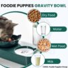 81TB4DqkvcL._SL1500_.jpg Foodie Puppies 2 in 1 Pet Gravity Feeder Food Bowl and Water Bottle Set- (Green), with Automatic Water Dispenser Bottle, Detachable Tilted Raised Food Bowl for Puppy, Small Dogs Cats and Kittens