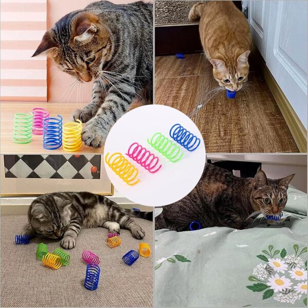 squishy 28pcs Cat Springs,Spring Toy, Cat Toys Interactive for Indoor Play, Colorful Plastic Coils to Stimulate Hunting Instincts