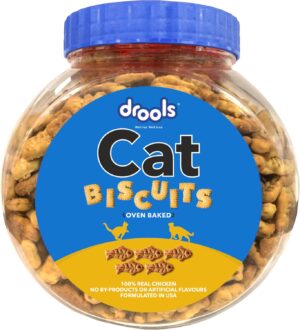 Drools Real Chicken Cat Biscuits, Treats Jar - 110gm, All Life Stages