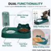 81ZFx1c1IpL._SL1500_.jpg Foodie Puppies 2 in 1 Pet Gravity Feeder Food Bowl and Water Bottle Set- (Green), with Automatic Water Dispenser Bottle, Detachable Tilted Raised Food Bowl for Puppy, Small Dogs Cats and Kittens