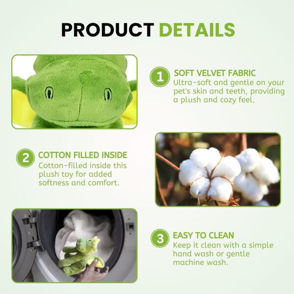 Foodie Puppies Interactive Dog Squeaky Plush Toy - (Green Bubble Dragon) | Crinkle Papered, Cotton Stuffed Chew Toy for Teething, Cuddling, Playing and Training | for Puppies & Small Dogs (Size: 20cm)