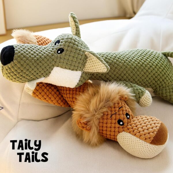 Dog Toy with Sound - Plush Chew & Rope Toy for Dogs - Squeaker & Crinkle Toy - Interactive Chew Toy - Durable Non-Toxic Play Dog Toy - Small Medium & Large Dogs