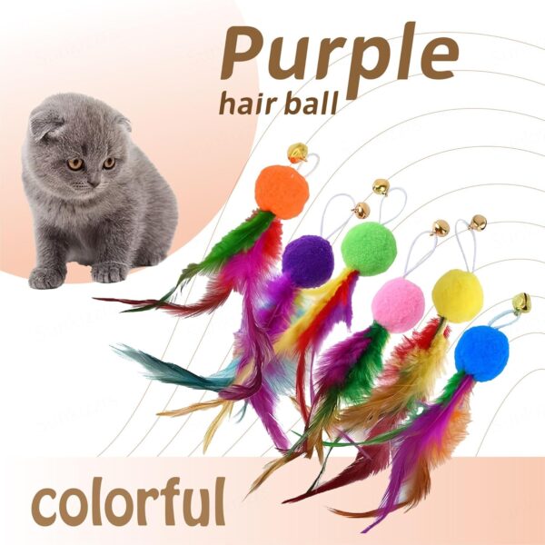 81bk-P3YaAL._SL1500_.jpg Sunkizzrs® Cat Toys - Interactive Toy Set with Retractable Teaser Wands and Feather Toys - Activity Toys to Exercise Cats and Kittens (Only 6 Feather Balls Replace Heads)