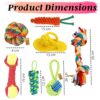 Foodie Puppies 7-in-1 Combo of Cotton Rope Toys for Small Dogs and Puppies - (2Knot, Slipper, Cornstick, Tennis, Handle Ball, Cotton Ball & Carrot) | Teething & Training Rope Chew Toy (Color May Vary)