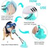 Interactive Toy | Suction Cup Chew Toy for Aggressive Chewers | Treat Dispensing Squeaky Dog Toy for Stimulation and Self-Playing | Tug of War Rope With Teeth Cleaning Ball