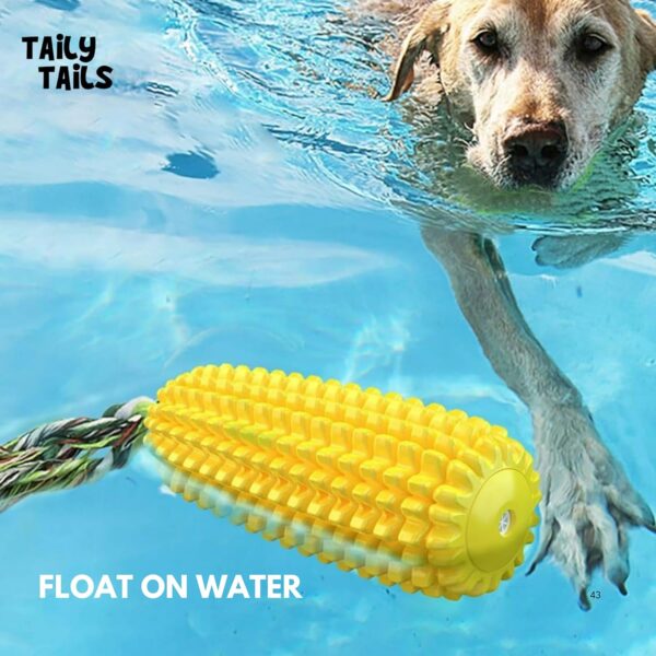 Corn & Bone Shape Dog Chew Toy, Natural Rubber Dog Teething Toy, Dog Toy for Entertainment and Dental Benefits, for All Breed Dogs and Puppies (Corn)