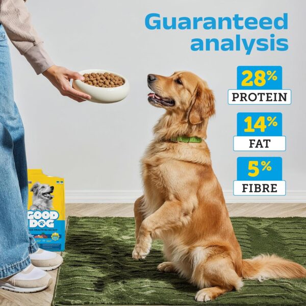 81eQy7vim1L._SL1500_.jpg Good Dog Adult Dry Dog Food | Oven Baked | Real Chicken & Eggs | 1.3 Kg | High-Protein | High Palatability | Nutritionally Formulated with Vitamins & Minerals | Indian Herbs | Suitable for All Breeds