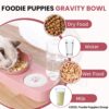 81em-3PC2uL._SL1500_.jpg Foodie Puppies Gravity Cat Food and Water Bowl Set - (Pink) | 2in1 Automatic Drinking Flowing Water and Food Bowl | Detachable Elevated Cat Bowl Stand Wet and Dry Food Bowl for Cats & Small Dogs