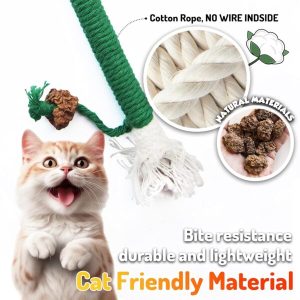 3Pcs Catnip Rope Toys, Durable Cotton Cat Playing Toys, Cat Chew Rope Toy, Natural Gall Fruit Catnip, Cotton Rope Interactive Kitten Toy for Teeth Cleaning & Boredom Relief