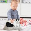 FunBlast Cute Cat Plush Toy with Meow Sound, Toy Accessories for Car Dashboard & Home Décor, Gift for Kids, Realistic Cat Pet Toys with Bed (Black+White)