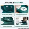 81jXrJSp8BL._SL1500_.jpg Foodie Puppies 2 in 1 Pet Gravity Feeder Food Bowl and Water Bottle Set- (Green), with Automatic Water Dispenser Bottle, Detachable Tilted Raised Food Bowl for Puppy, Small Dogs Cats and Kittens